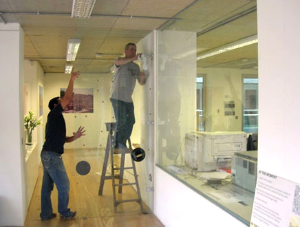 installing glass interior